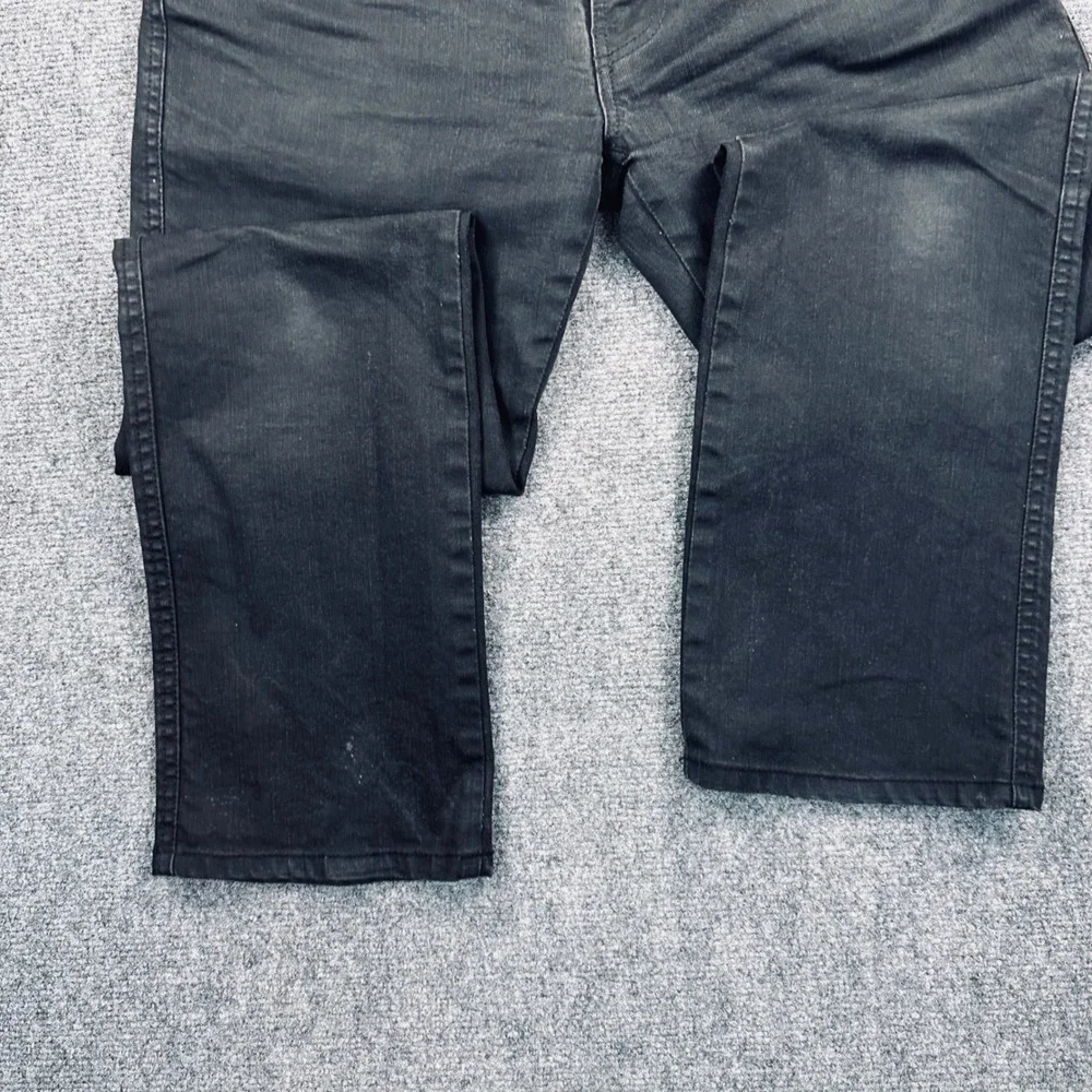 Nudie Jeans Lean Dean Everblack Denim Jeans Men's 34x32 Black Straight Leg Italy